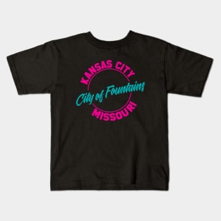 Kansas City - Pink City Of Fountains Kids T-Shirt